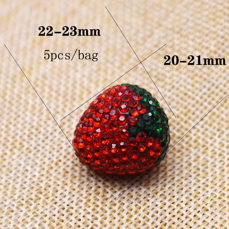 Wholesale 5pcs Clay Heavy Industry Fishtail Zircon Bear Strawberry Beads